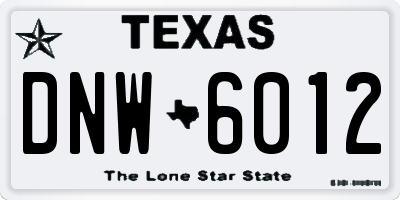 TX license plate DNW6012