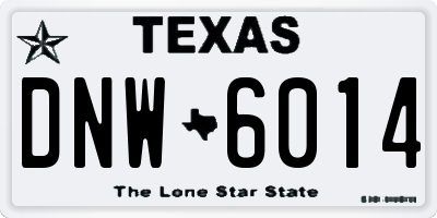 TX license plate DNW6014