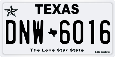 TX license plate DNW6016