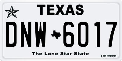 TX license plate DNW6017