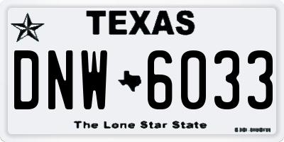 TX license plate DNW6033