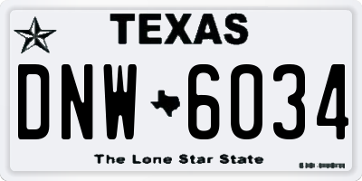 TX license plate DNW6034