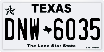 TX license plate DNW6035