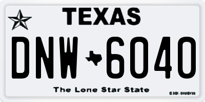 TX license plate DNW6040