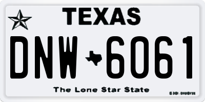 TX license plate DNW6061