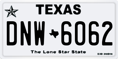 TX license plate DNW6062