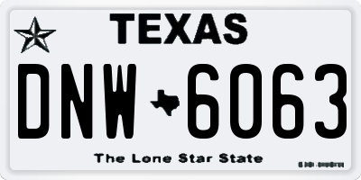 TX license plate DNW6063