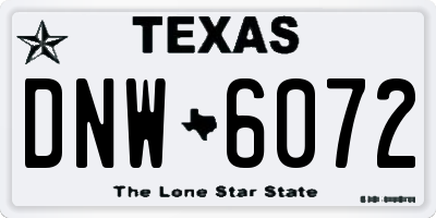 TX license plate DNW6072