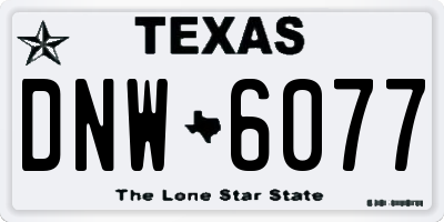 TX license plate DNW6077