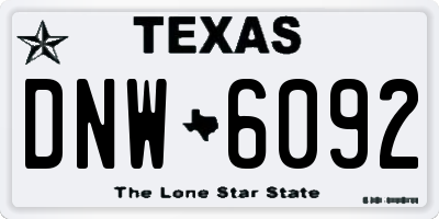 TX license plate DNW6092