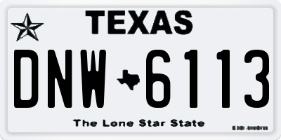 TX license plate DNW6113