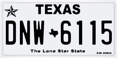 TX license plate DNW6115