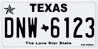 TX license plate DNW6123