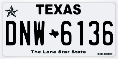 TX license plate DNW6136