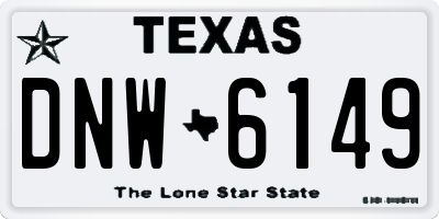 TX license plate DNW6149