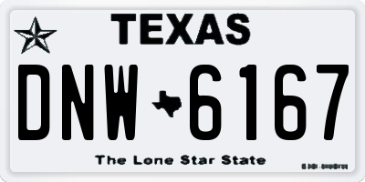 TX license plate DNW6167