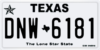 TX license plate DNW6181