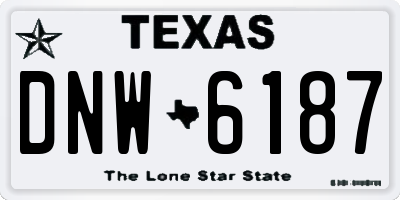 TX license plate DNW6187