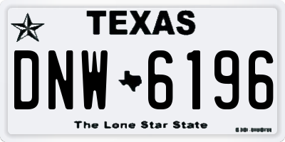 TX license plate DNW6196