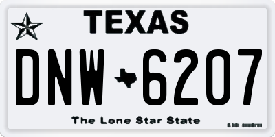 TX license plate DNW6207