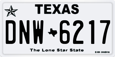 TX license plate DNW6217