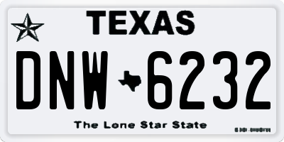 TX license plate DNW6232