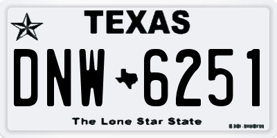 TX license plate DNW6251