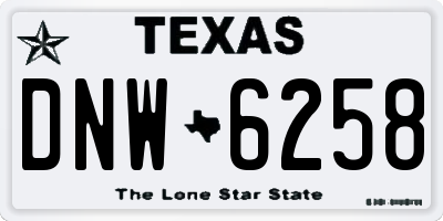 TX license plate DNW6258