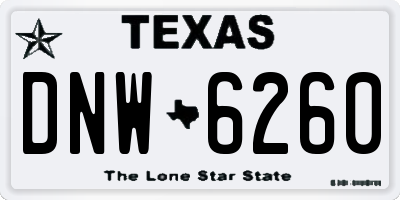 TX license plate DNW6260