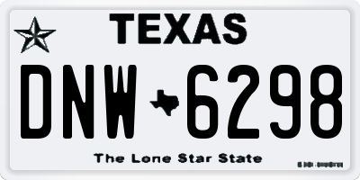 TX license plate DNW6298