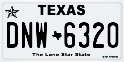 TX license plate DNW6320