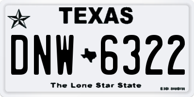 TX license plate DNW6322