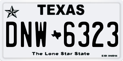 TX license plate DNW6323