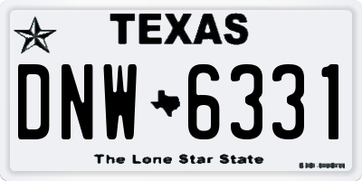 TX license plate DNW6331