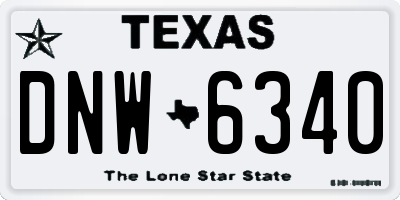 TX license plate DNW6340