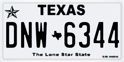 TX license plate DNW6344