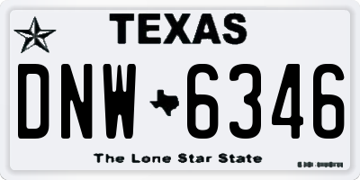 TX license plate DNW6346