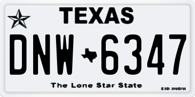 TX license plate DNW6347