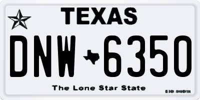 TX license plate DNW6350
