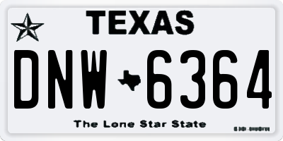 TX license plate DNW6364