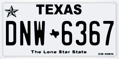 TX license plate DNW6367