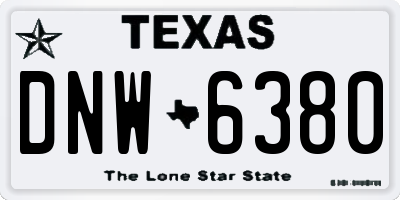 TX license plate DNW6380