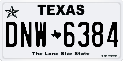 TX license plate DNW6384