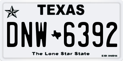 TX license plate DNW6392