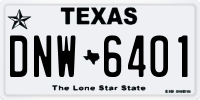 TX license plate DNW6401