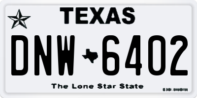TX license plate DNW6402