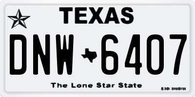 TX license plate DNW6407