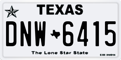 TX license plate DNW6415