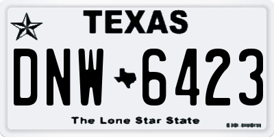 TX license plate DNW6423