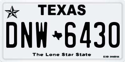 TX license plate DNW6430